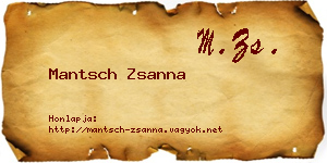 Mantsch Zsanna névjegykártya